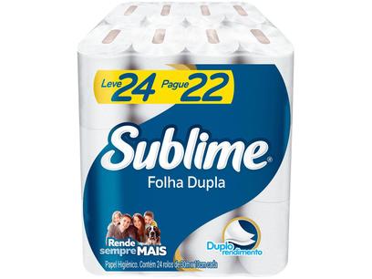Papel Higiênico Folha Dupla Sublime Softys - 24 Rolos 30m