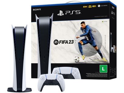 PlayStation 5 Edição Digital 2022 825GB 1 Controle - Sony com FIFA 23 Lançamento