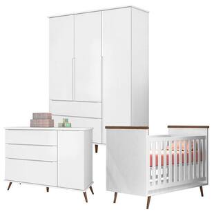 Quarto de Bebê Alice Branco Acetinado - Phoenix Baby