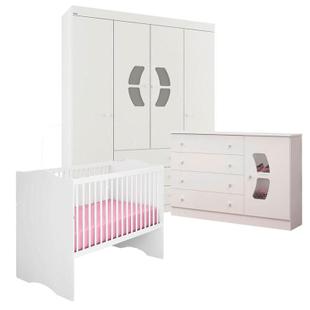 Quarto de Bebê Belly com Berço Americano Alegria Branco Brilho - Canaã - Canaa Baby