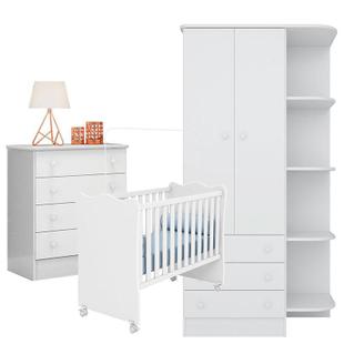 Quarto De Bebê Completo Doce Sonho Branco Lojix - Qmovi
