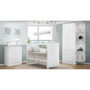 Quarto De Bebê Completo Doce Sonho Branco Lojix - Qmovi