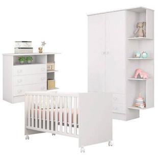 Quarto De Bebê Doce Sonho 106 Branco Qmovi