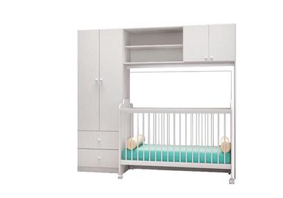 Quarto Infantil Compacto Ternura com Berco Branco - Peternella Móveis