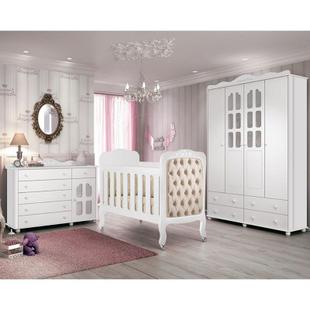 Quarto Infantil Provence e Berço Imperial Branco - Planet Baby