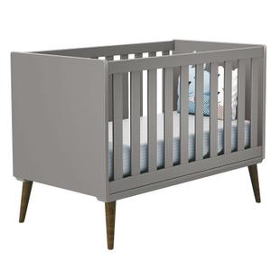 Quarto Infantil Retro Alice com Berço Americano Theo Cinza - PR Baby