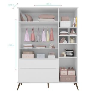 Quarto Infantil Retro Alice com Berço Retro Branco - PR Baby