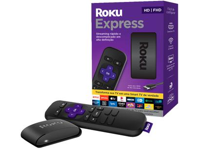 Roku Express Streaming Player Full HD - com Controle Remoto e Cabo HDMI