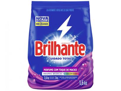 Sabão em Pó Brilhante Cuidado Total Roupas Brancas - e Coloridas Original 1,6kg