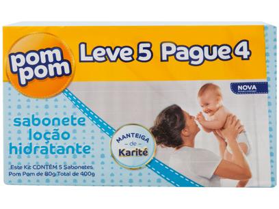 Sabonete Infantil Pom Pom Hidratante 80gr 5 Unidades