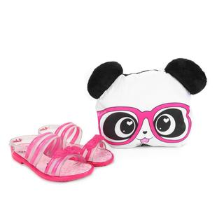 Sandália Infantil Grendene Kids Luluca Love C/ Almofada Panda Rosa