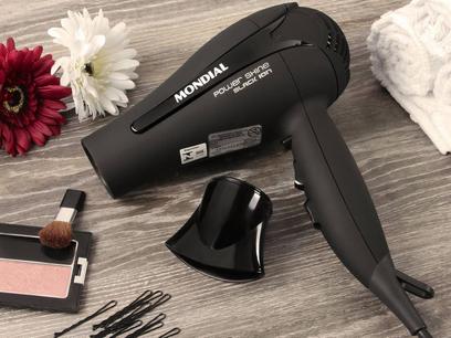 Secador de Cabelo Mondial Power Shine Black Preto – com Íons 1900W 2 Velocidades