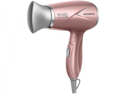 Secador de Cabelo Mondial SC-47-GR Golden Rose - para Viagem Dobrável com Íons Turmalina 1200W