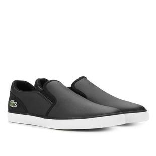Slip On Couro Lacoste Jouer Masculino Preto
