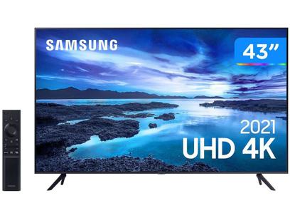 Tvs em Promoção - 𝗣𝗿𝗼𝗺𝗼𝗦𝗶𝗺 Smart TV 43” Crystal 4K Samsung 43AU7700 Wi-Fi – Bluetooth HDR Alexa Built in 3 HDMI 1 USB