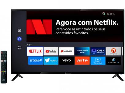 Smart TV 43” Full HD DLED Rig Vizzion LE43DF20 – IPS Wi-Fi 2 HDMI 2 USB