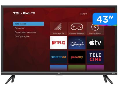 Smart TV 43” Full HD LED TCL Roku TV 43RS520 - Wi-Fi Alexa Google e Siri 3 HDMI 1 USB