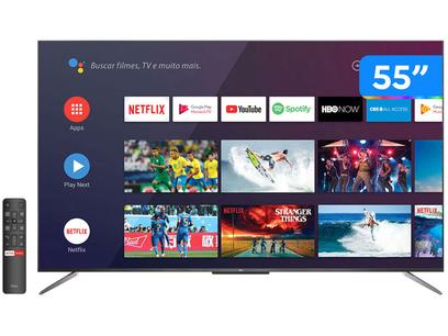 Smart TV 4K QLED 55” TCL C715 Android - Wi-Fi Bluetooth HDR 3 HDMI 2 USB