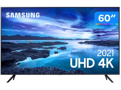 Tvs em Promoção - 𝗣𝗿𝗼𝗺𝗼𝗦𝗶𝗺 Smart TV 60” 4K Crystal Samsung UN60AU7700GXZD – VA 60Hz Wi-Fi Bluetooth Google Assiste 3 HDMI