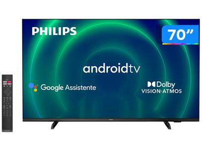 Smart TV 70” 4K UHD D-LED Philips 7406 - 70PUG7406/78 Wi-fi Bluetooth Google Assistente