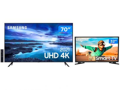 Smart TV 70” Crystal 4K Samsung 70AU7700 Wi-Fi – Bluetooth HDR + Smart TV HD LED 32”