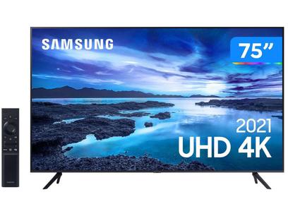 Tvs em Promoção - 𝗣𝗿𝗼𝗺𝗼𝗦𝗶𝗺 Smart TV 75” Crystal 4K Samsung 75AU7700 Wi-Fi – Bluetooth HDR Alexa Built in 3 HDMI 1 USB