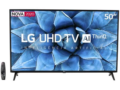 Smart TV UHD 4K LED 50” LG 50UN7310PSC Wi-Fi Bluetooth Inteligência Artificial 3 HDMI 2 USB