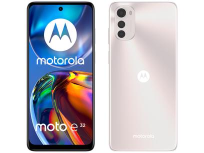 Smartphone Motorola Moto E32 64GB Rosé 4G - Octa-Core 4GB RAM 6,5” Câm. Tripla + Selfie 8MP