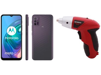 Smartphone Motorola Moto G10 64GB Cinza Aurora – 4G 4GB RAM + Parafusadeira Mondial