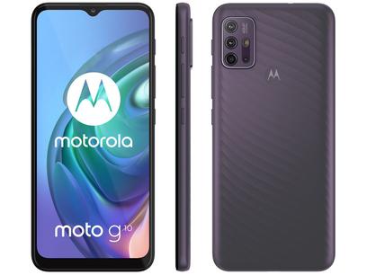 Smartphone Motorola Moto G10 64GB Cinza Aurora - 4G 4GB RAM Tela 6,5” Câm. Quádrupla + Selfie 8MP