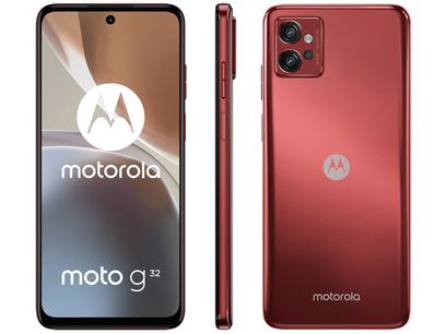 Smartphone Motorola Moto G32 128GB Vermelho 4G - Octa-Core 4GB RAM 6,5” Câm. Tripla + Selfie 16MP