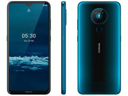 Smartphone Nokia 5.3 128GB Verde 4G Octa-Core – 4GB RAM 6.55” Câm. Quádrupla + Selfie 8MP