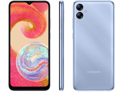 Smartphone Samsung Galaxy A04e 64GB Azul 4G - Octa-Core 3GB RAM 6,5” Câm. Dupla + Selfie 5MP