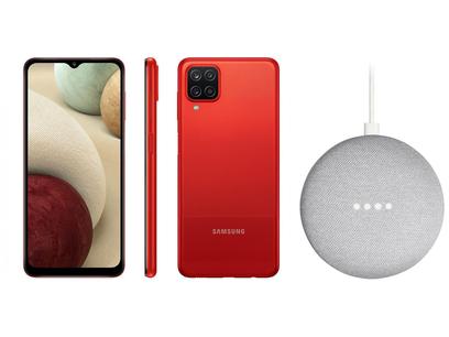 Promoções de Smartphones Samsung - 𝗣𝗿𝗼𝗺𝗼𝗦𝗶𝗺 Smartphone Samsung Galaxy A12 64GB Vermelho 4G – 4GB RAM + Nest Mini 2ª geração Smart Speaker