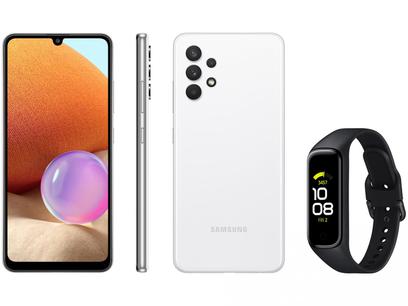 Smartphone Samsung Galaxy A32 128GB Branco 4G – 4GB RAM + Smartband Galaxy Fit2 Preto