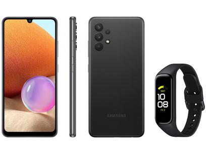 Smartphone Samsung Galaxy A32 128GB Preto 4G – 4GB RAM + Smartband Galaxy Fit2 Preto