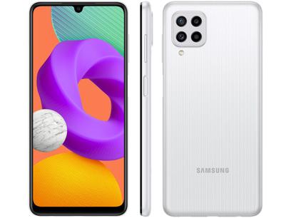 Smartphone Samsung Galaxy M22 128GB Branco 4G – 4GB RAM Tela 6.4” Câm. Quádrupla + Selfie 13MP