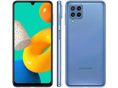Smartphones em Promoção Smartphone Samsung Galaxy M32 128GB Azul – 4G 6GB RAM Tela 6.4” Câm. Quádrupla + 20MP
