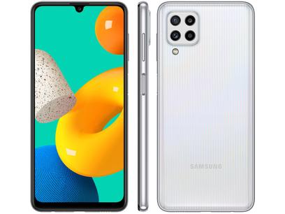 Smartphone Samsung Galaxy M32 128GB Branco – 4G 6GB RAM Tela 6.4” Câm. Quádrupla + 20MP