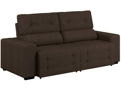 Sofá Retrátil Reclinável 4 Lugares Suede – Mozart Linoforte – Café