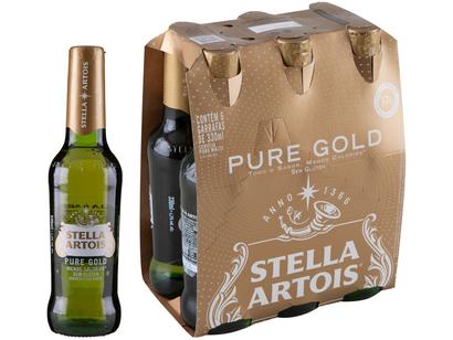 Cerveja Stella Artois Pure Gold sem Glúten Puro Malte 6 Unidades