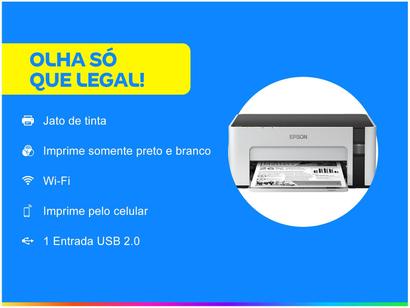 Impressora Epson EcoTank M1120 Tanque de Tinta Monocrom��tica Wi-Fi USB