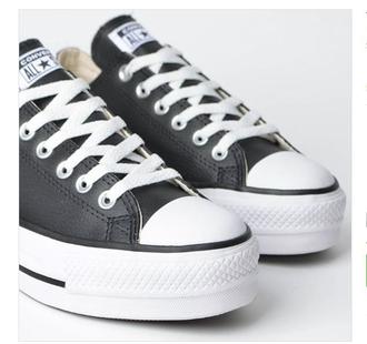 all star couro preto plataforma