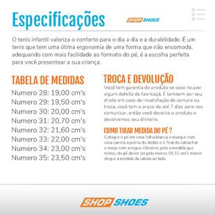 tenis infantil masculino numero 28