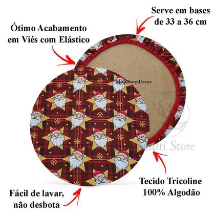 Imagem de 01 Capa de Sousplat Patch Natal - 35 cm - Várias Cores e Estampas - Supla Jogo Americano
