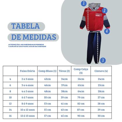 Imagem de 01 Conjunto Moletom Juvenil Masculino Blusa Calça Flanelado capuz ziper Roupa Infantil menino inverno 0416