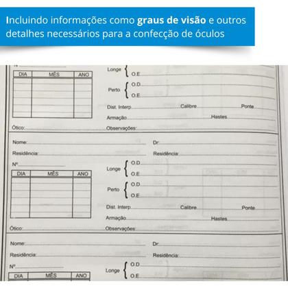 Imagem de 01 Livro Ótica Controle Registro Receita Ótica 200 Folhas