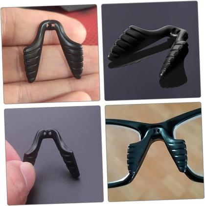 Imagem de 01 Plaqueta Ponte Anatômica Moldável Silicone P/Óculos Acetato conserto armação oculos grau solar adaptação parafusar peça apoio nasal nariz macia