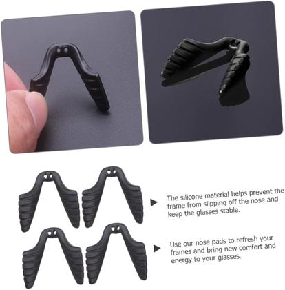 Imagem de 01 Plaqueta Ponte Anatômica Moldável Silicone P/Óculos Acetato conserto armação oculos grau solar adaptação parafusar peça apoio nasal nariz macia