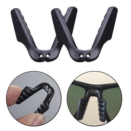 Imagem de 01 Plaqueta Ponte Anatômica Moldável Silicone P/Óculos Acetato conserto armação oculos grau solar adaptação parafusar peça apoio nasal nariz macia